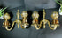 PAIR vintage 1970 brass Lion head Wall sconces lamps