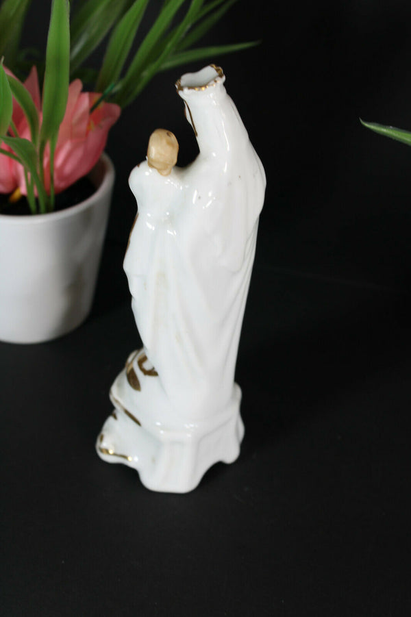 Antique french vieux paris  porcelain madonna figurine statue