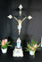 Antique XL vieux paris porcelain crucifix calvary angel base rare 19th