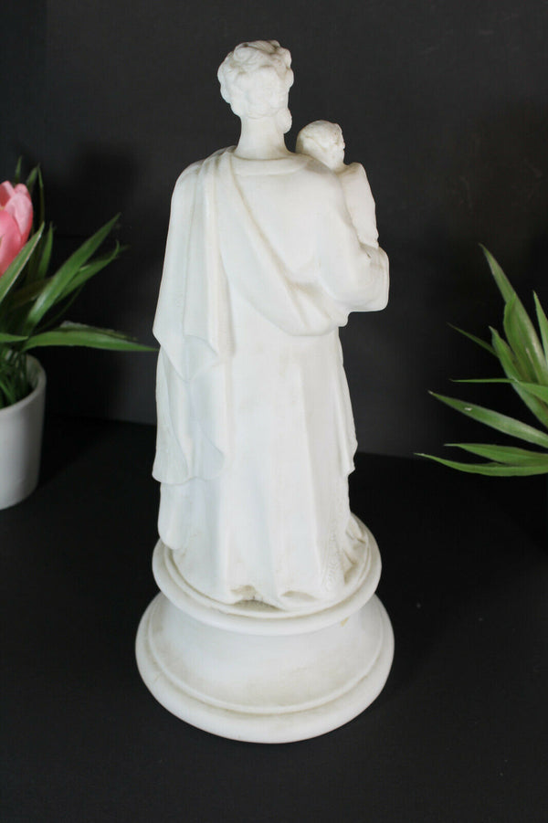 Antique french bisque porcelain saint joseph figurine statue