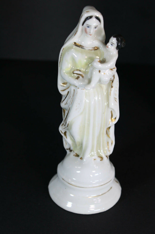 Vintage small french madonna figurine statue porcelain