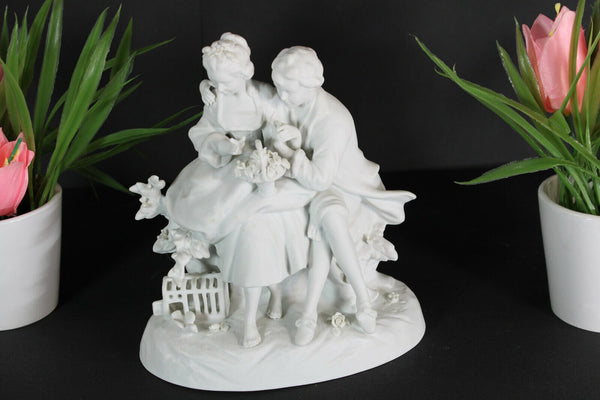 Antique German marked unterweissbach Bisque porcelain romantic group