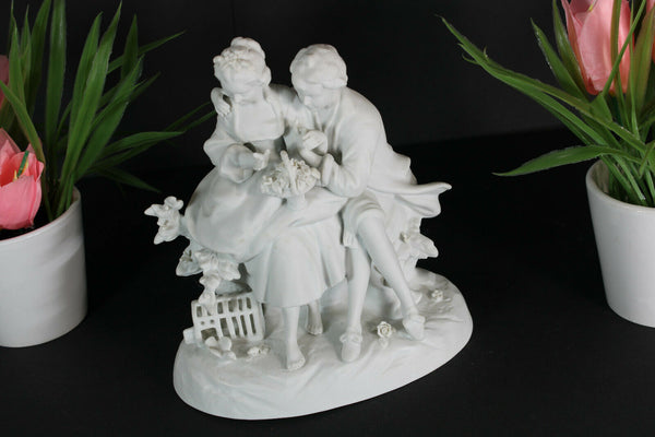 Antique German marked unterweissbach Bisque porcelain romantic group