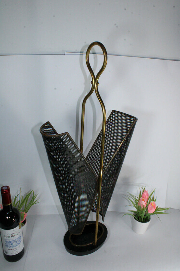 Vintage 1950 Mathieu mategot umbrella stand holder perforated metal brass