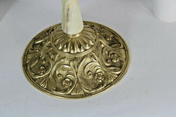 Vintage retro Standing ashtray putti cherub onyx marble brass