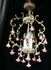 Vintage French porcelain roses flowers chandelier lamp 1970