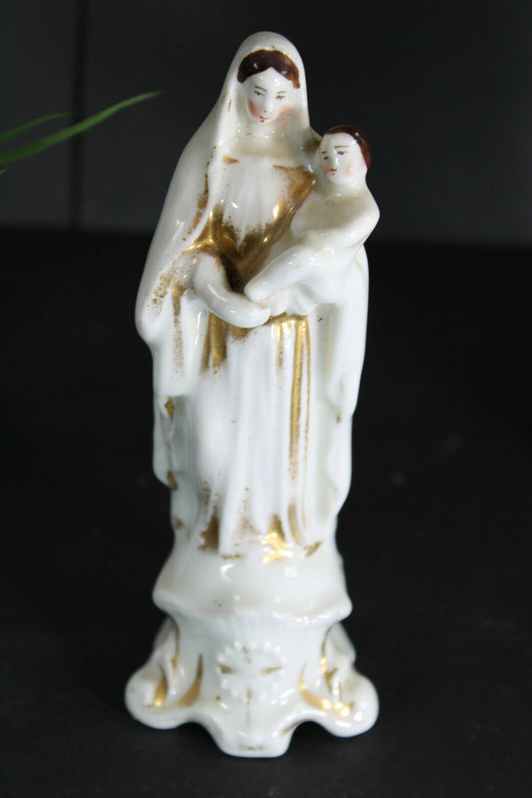 Antique 19thc vieux paris porcelain madonna figurine statue religious