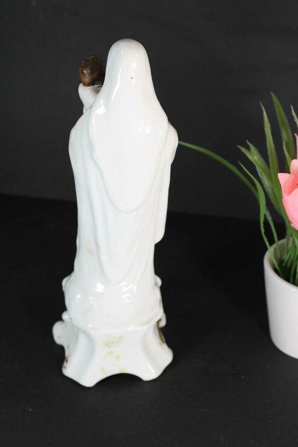 Antique french vieux paris porcelain madonna figurine