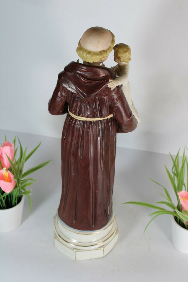 Antique porcelain religious statue of saint anthony