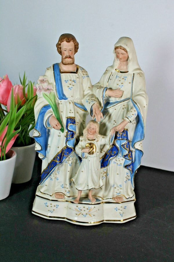 Antique french vieux paris porcelain holy family statue