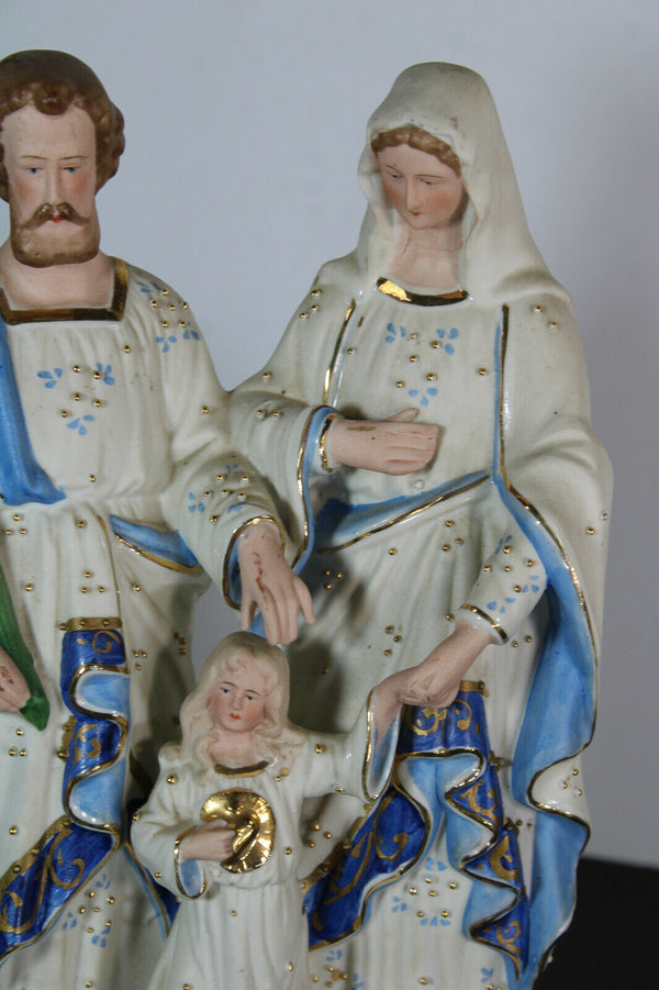 Antique french vieux paris porcelain holy family statue