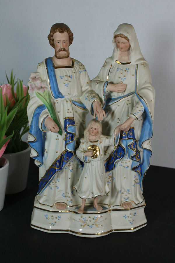 Antique french vieux paris porcelain holy family statue