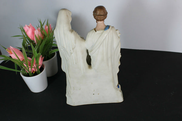 Antique french vieux paris porcelain holy family statue