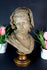 Antique Art deco terracotta Bust girl statue signed Demanet 1930