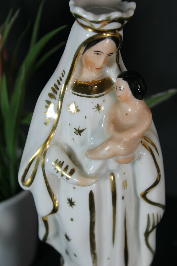 Antique french vieux paris porcelain figurine madonna