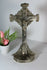 Antique french spelter zinc metal art deco crucifix