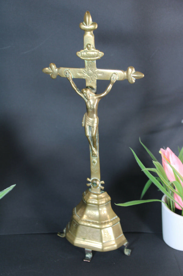 antique french brass crucifix