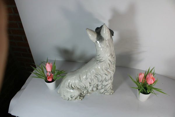 Vintage italian faience marked scottish Terrier dog statue figurine 1960s