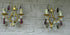 PAIR vintage brass coloured glass pendants wall lights sconces