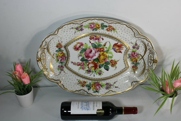 XL French limoges hand paint haviland Floral plate presentation tray