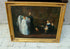 Antique Flemish oil canvas painting 1st communion family religious rare