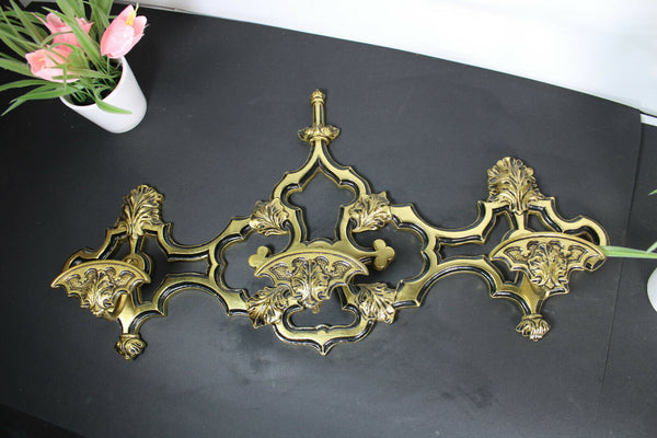 Vintage bronze wall coat rack 1970