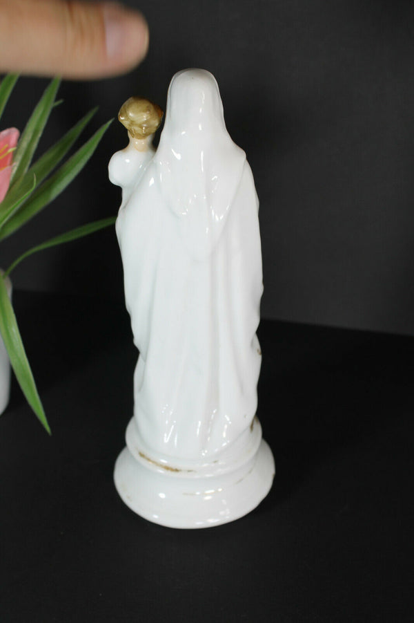 Antique french vieux paris porcelain saint madonna figurine statue