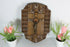 Vintage wood plaque With crucifix religious