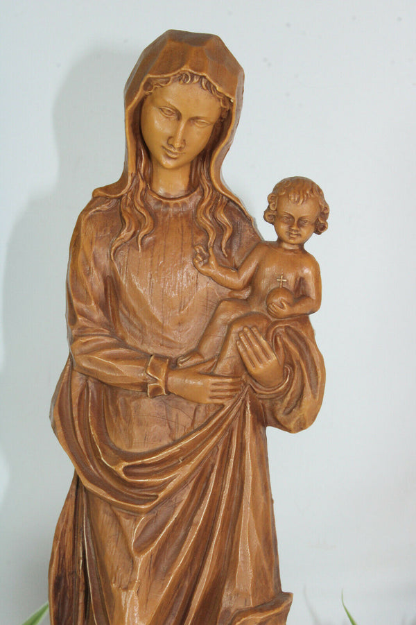 Vintage large french Statue saint MAdonna child figurine statue