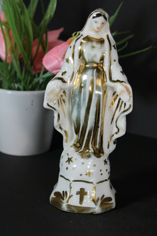 antique french vieux paris porcelain madonna figurine statue