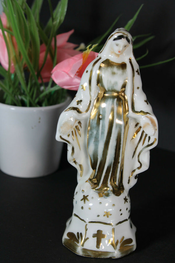 antique french vieux paris porcelain madonna figurine statue