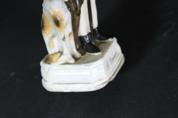 Antique french vieux paris porcelain saint roch figurine statue