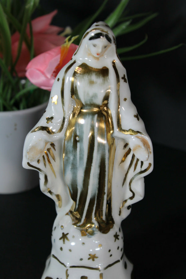 antique french vieux paris porcelain madonna figurine statue