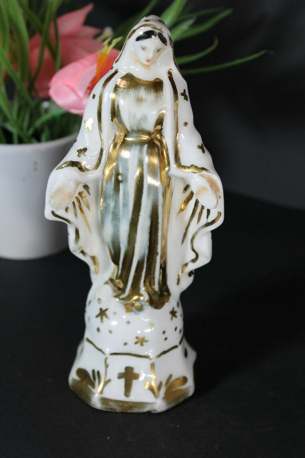 antique french vieux paris porcelain madonna figurine statue