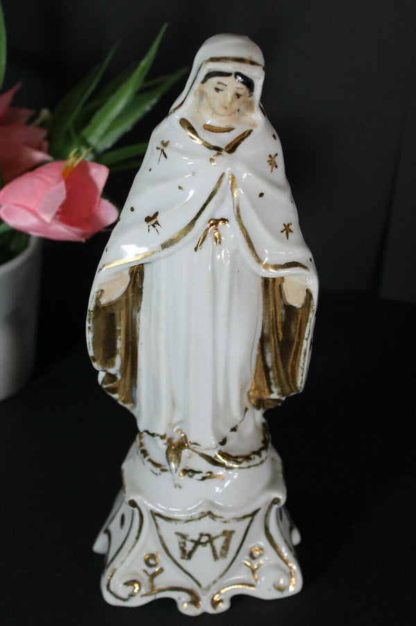antique french vieux paris porcelain madonna figurine statue