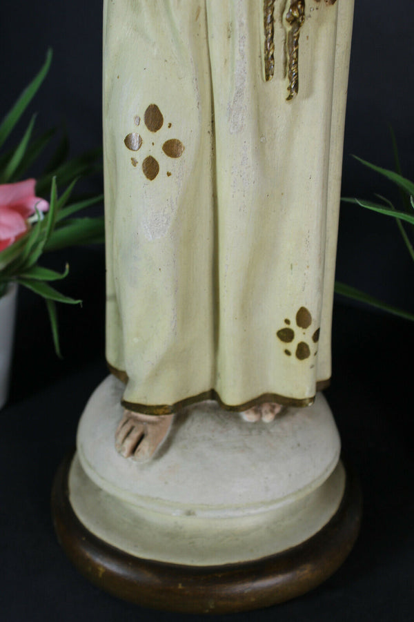 Antique french chalkware statue saint anthony religious