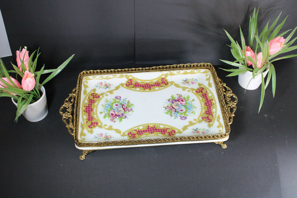 Vintage italian alfa italian porcelain centerpiece tray presentation lion paws