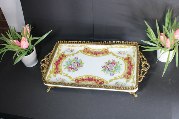 Vintage italian alfa italian porcelain centerpiece tray presentation lion paws