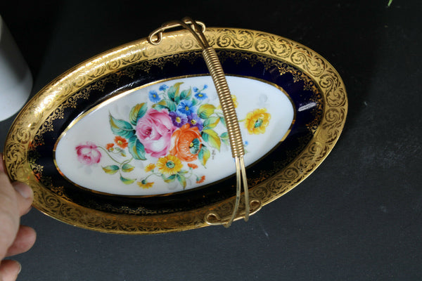 Limoges porcelain chocolates presentation tray marked floral