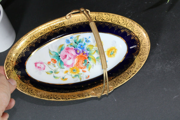 Limoges porcelain chocolates presentation tray marked floral