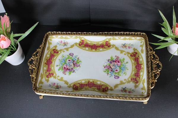 Vintage italian alfa italian porcelain centerpiece tray presentation lion paws