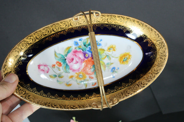 Limoges porcelain chocolates presentation tray marked floral