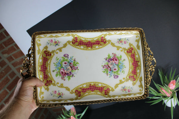 Vintage italian alfa italian porcelain centerpiece tray presentation lion paws