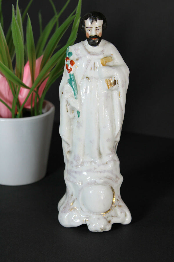 Antique vieux paris porcelain statue saint joseph