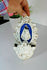 Antique vieux paris paris porcelain Black madonna holy water font 19thc