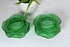 PAIR antique Green glass paste tulip shades replacement part rare n1