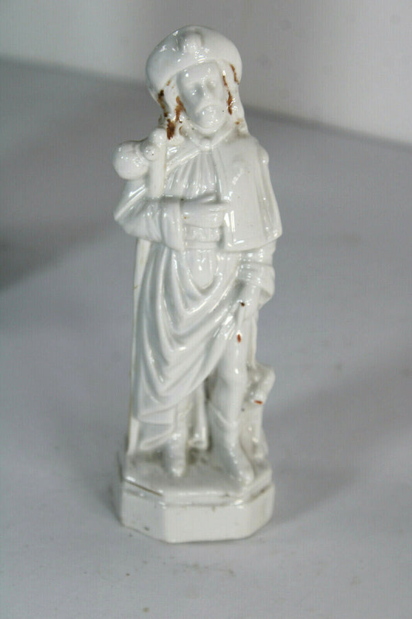 Antique vieux paris paris porcelain saint roch dog statue figurine religious