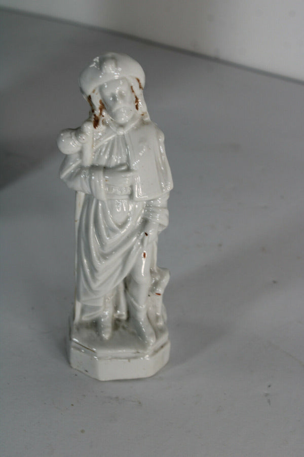 Antique vieux paris paris porcelain saint roch dog statue figurine religious