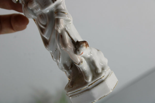 Antique vieux paris paris porcelain saint roch dog statue figurine religious