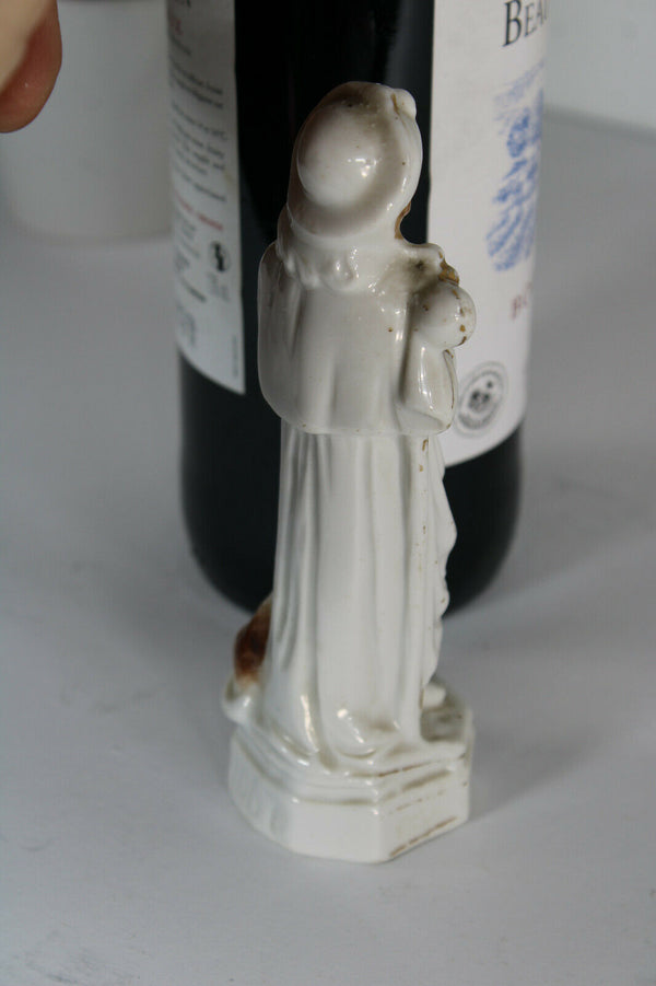 Antique vieux paris paris porcelain saint roch dog statue figurine religious